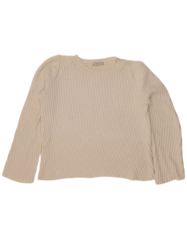 Zara ženski džemper s veznim izrezom UK 16 Large Off White