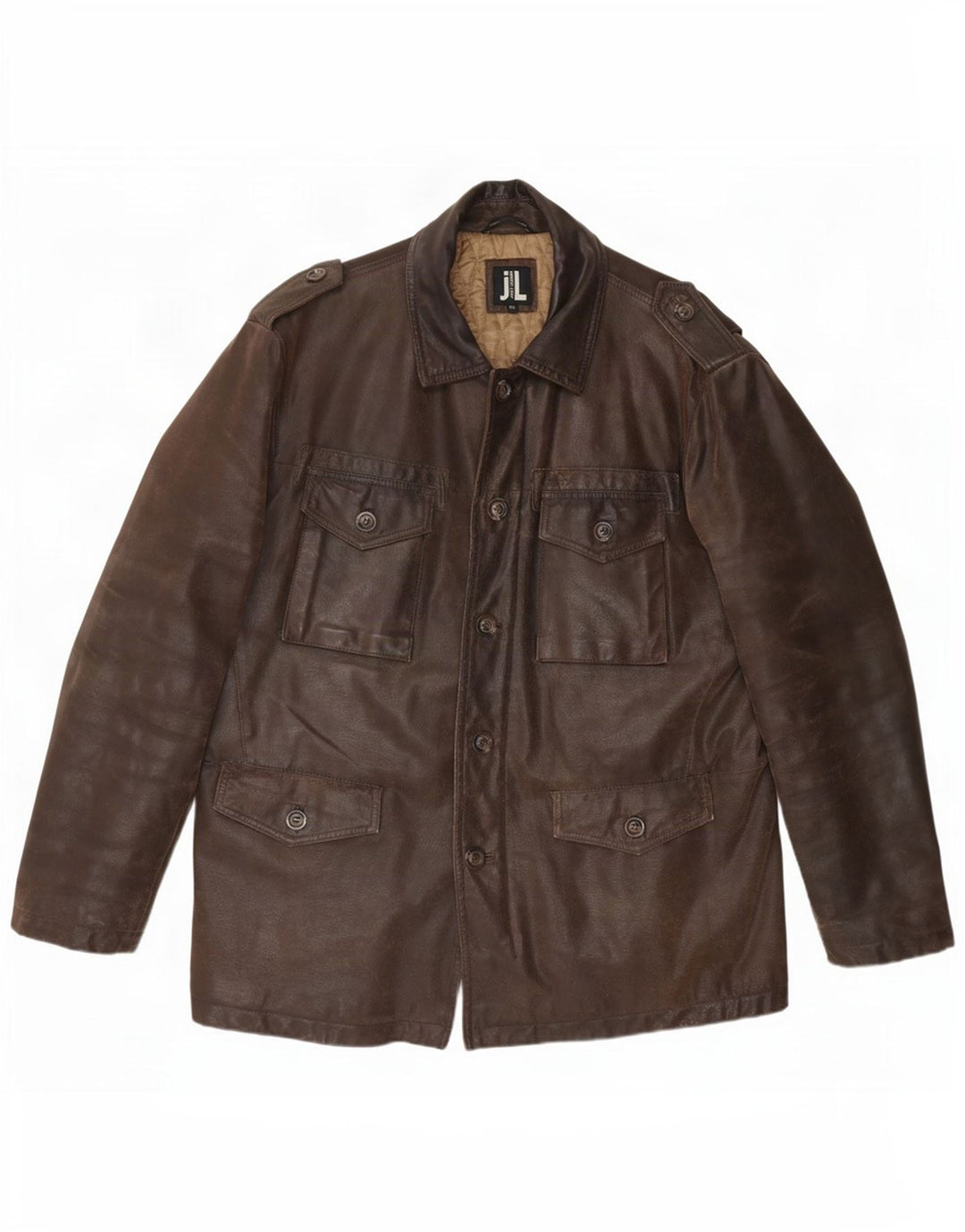 Vintage muška vojna kožna jakna IT 50 Large Brown