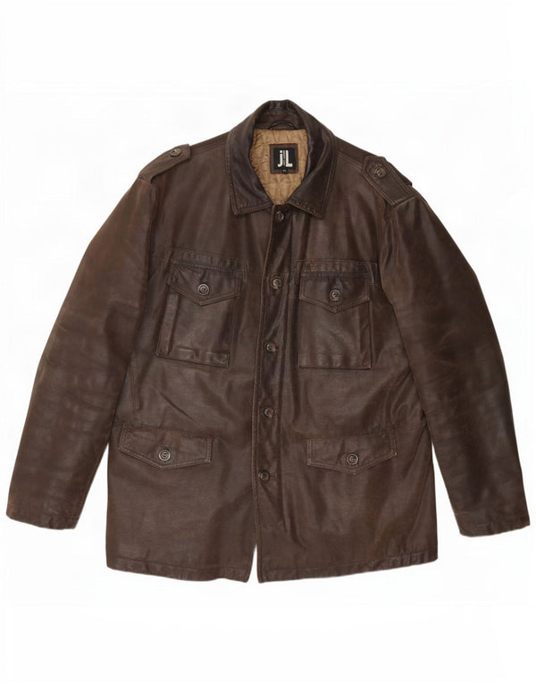 Vintage muška vojna kožna jakna IT 50 Large Brown