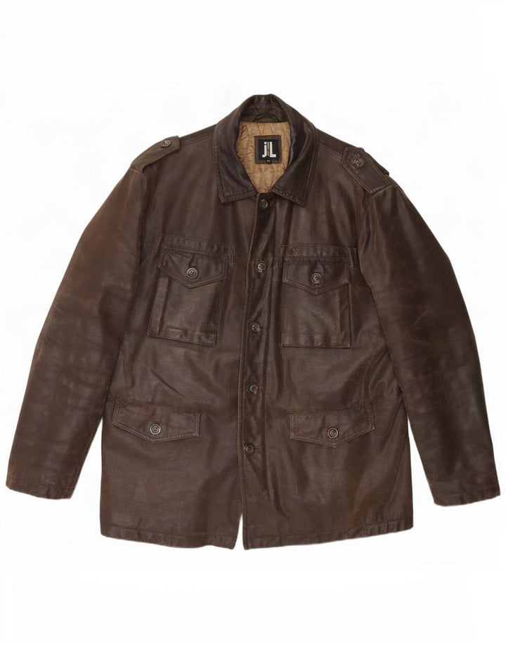 Vintage muška vojna kožna jakna IT 50 Large Brown