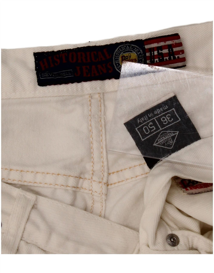 ROY ROGERS Mens Slim Jeans W36 L34  White Cotton