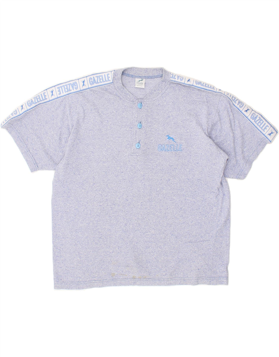 GAZELLE Mens Graphic T-Shirt Top Large Blue Vintage Gazelle and Second-Hand Gazelle from Messina Hembry 