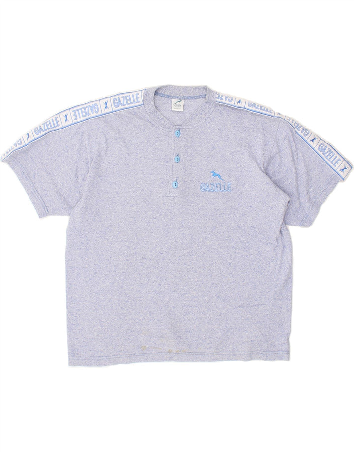 GAZELLE Mens Graphic T-Shirt Top Large Blue Vintage Gazelle and Second-Hand Gazelle from Messina Hembry 