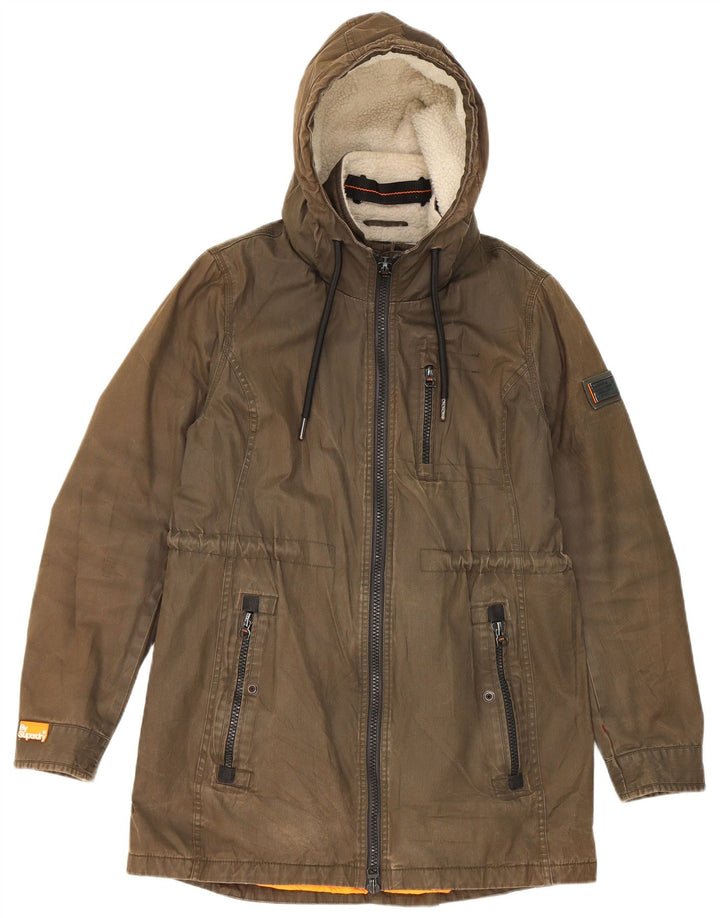 Superdry muška parka jakna s kapuljačom UK 40 veliki kaki poliester