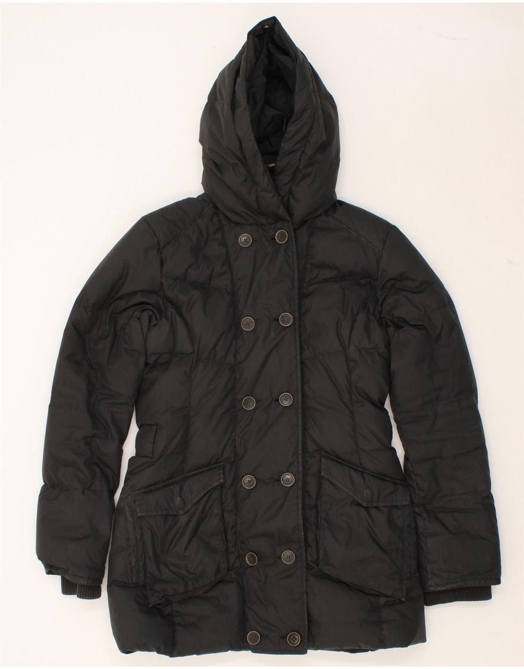TIMBERLAND Womens Hooded Padded Jacket UK 10 Small Black Polyester Vintage Timberland and Second-Hand Timberland from Messina Hembry 