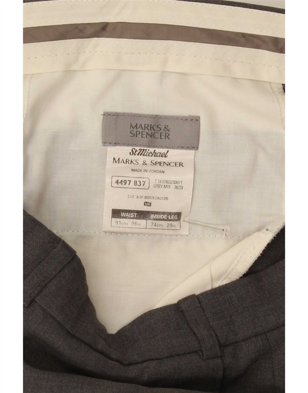 Marks & Spencer muške hlače ravnog odijela W36 L29 sivi poliester