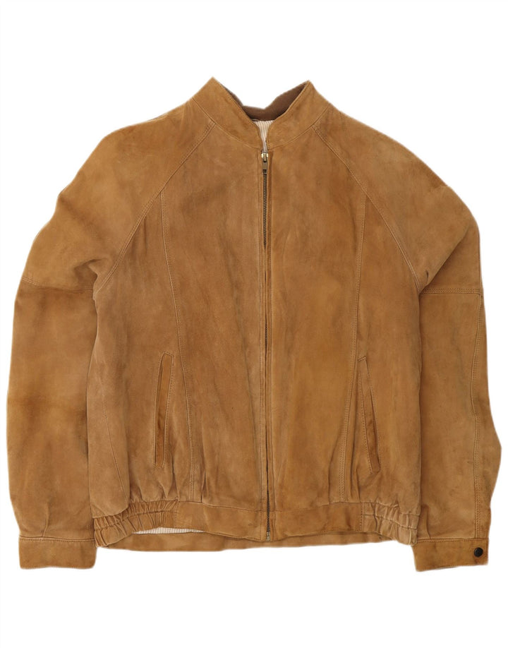 Vintage muška bomber jakna od brušene kože IT 50 velika smeđa koža