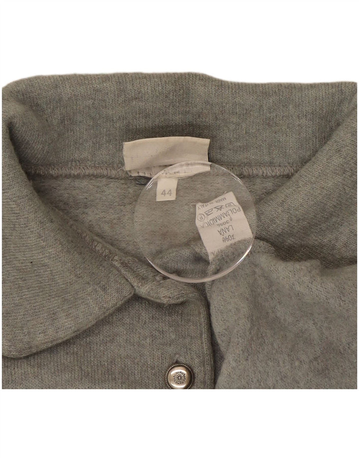 TRUSSARDI ženski pulover s velikim polo izrezom IT 44 srednje siva vunena