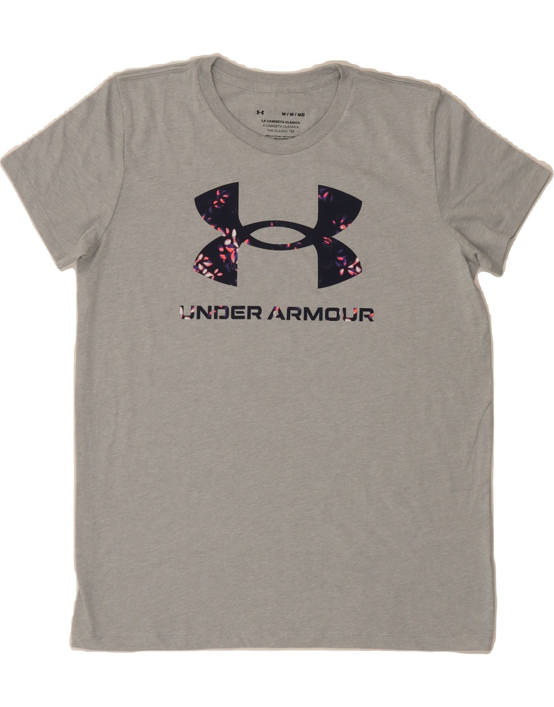 UNDER ARMOUR Mens Graphic T-Shirt Top Medium Grey Vintage Under Armour and Second-Hand Under Armour from Messina Hembry 