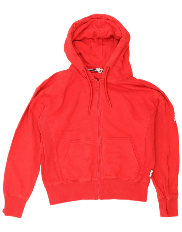 Superdry ženski pulover s kapuljačom s patentnim zatvaračem UK 12 Srednje crveni pamuk