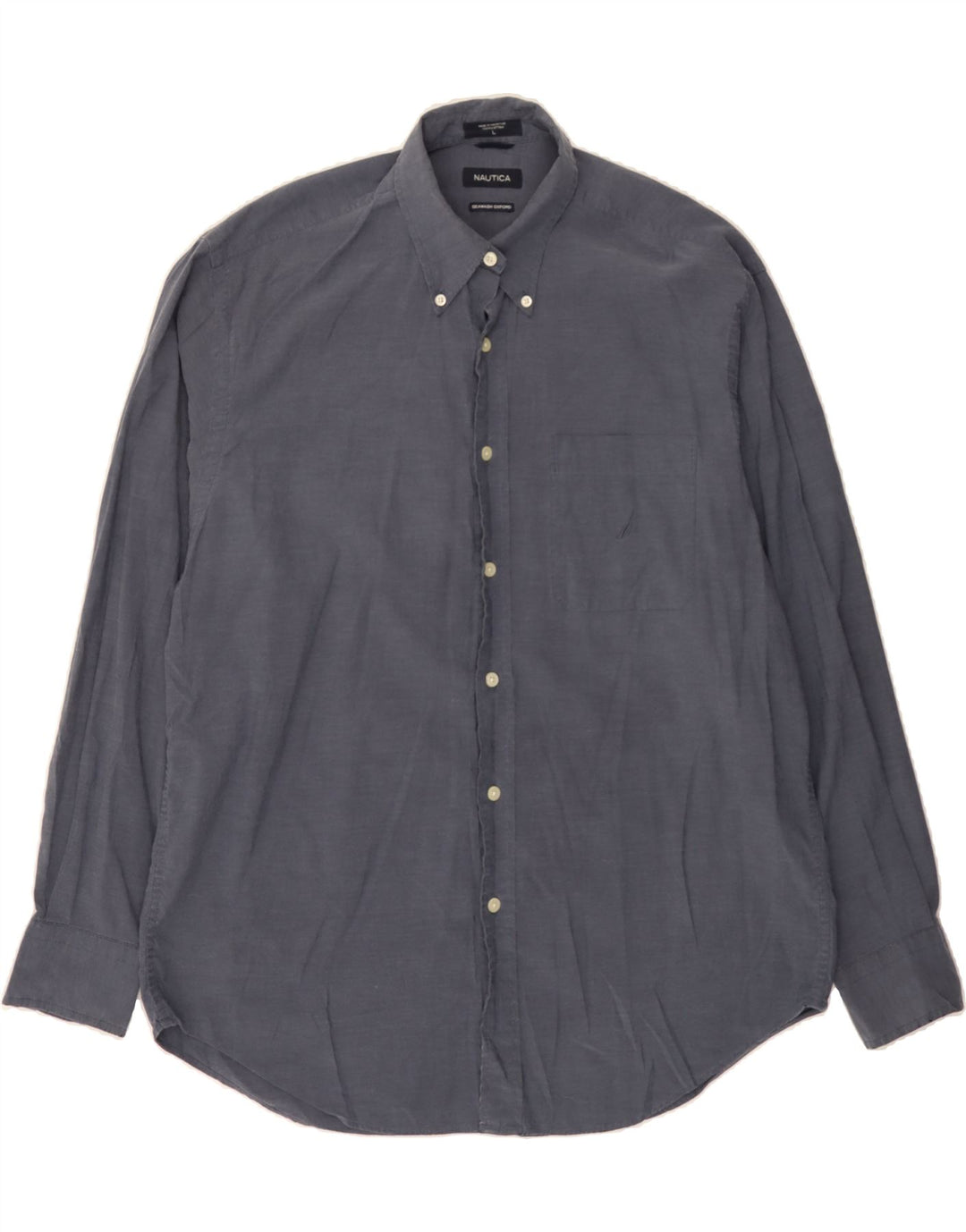 NAUTICA Mens Shirt Large Navy Blue Cotton Vintage Nautica and Second-Hand Nautica from Messina Hembry 