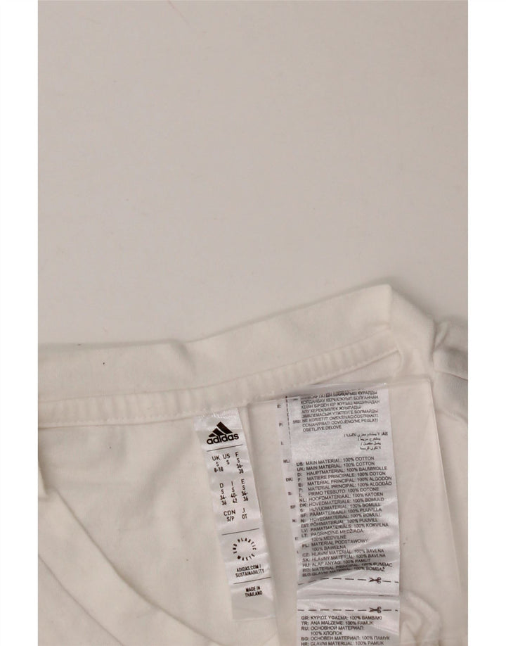 ADIDAS Ženska majica kratkih rukava UK 8/10 Mali bijeli pamuk