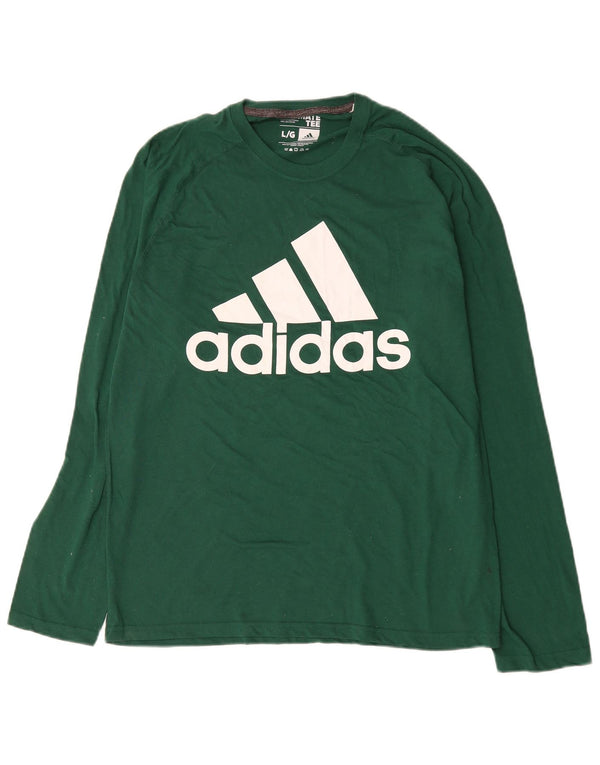 Adidas muška majica Climalite Graphic dugih rukava, veliki zeleni pamuk