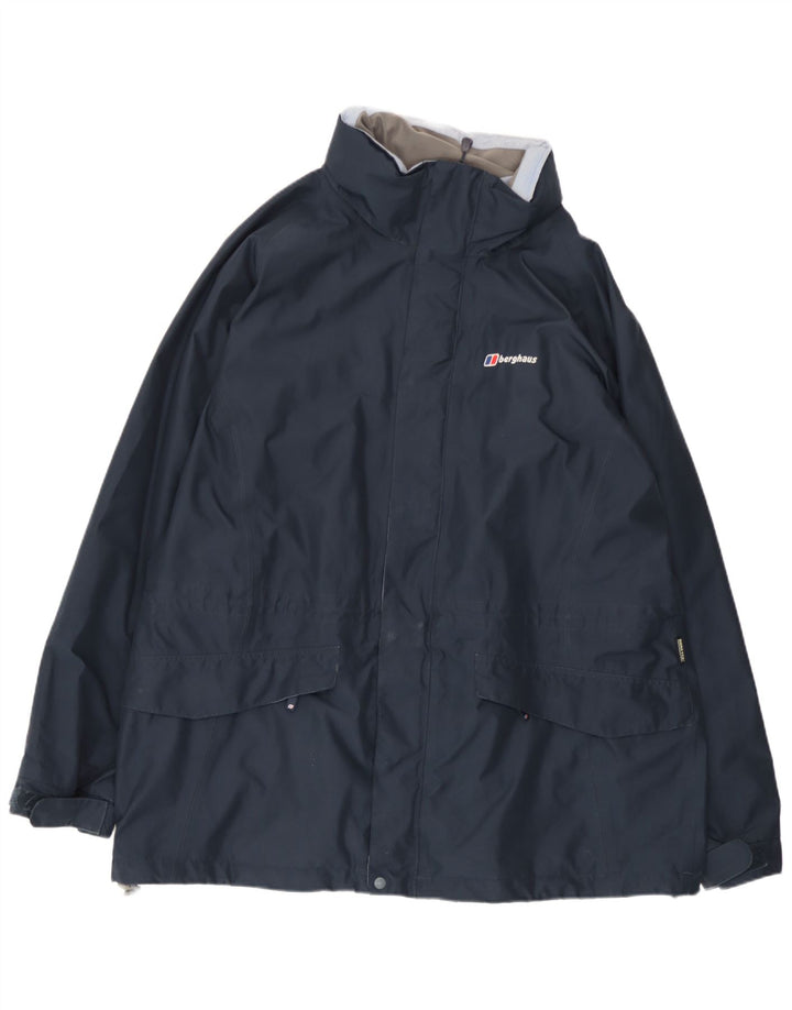 Berghaus ženska kišna jakna s kapuljačom UK 20 2XL tamnoplavi poliester