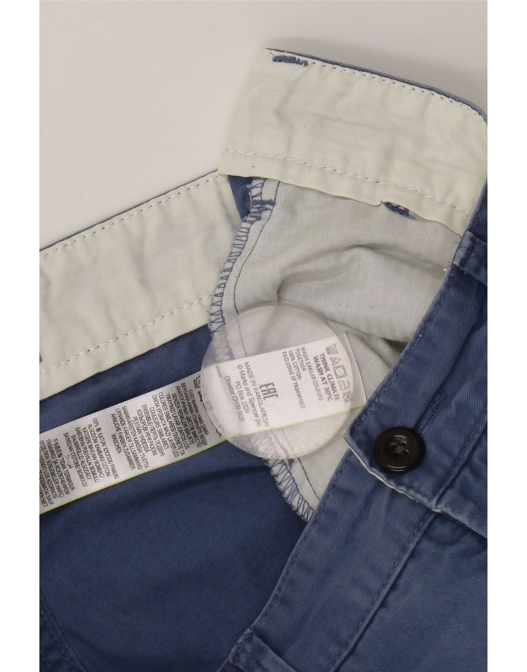 Marks & Spencer muške chino kratke hlače W30 srednje tamnoplavi pamuk