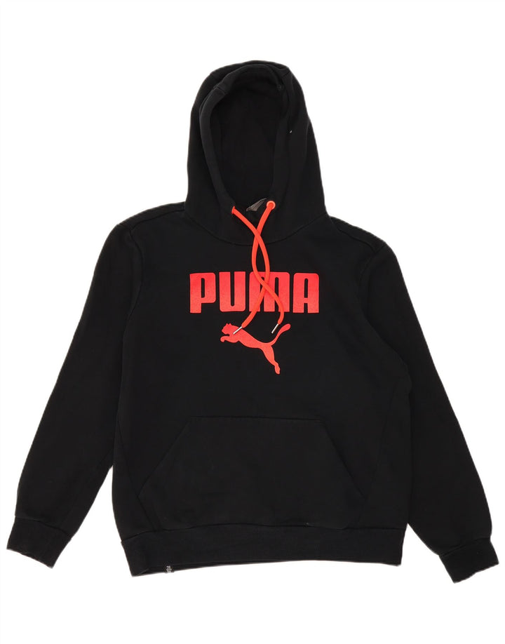 Puma muška majica s kapuljačom srednje veličine, crni pamuk