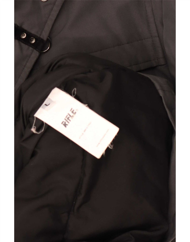 Rifle Mens Parka Jacket UK 40 Large Grey Cotton