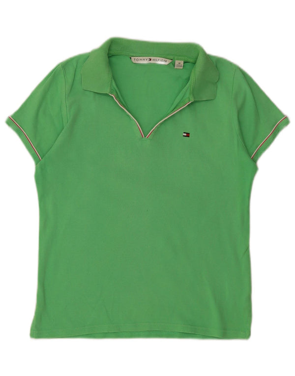 Tommy Hilfiger ženska polo majica UK 12 Srednje zeleni pamuk