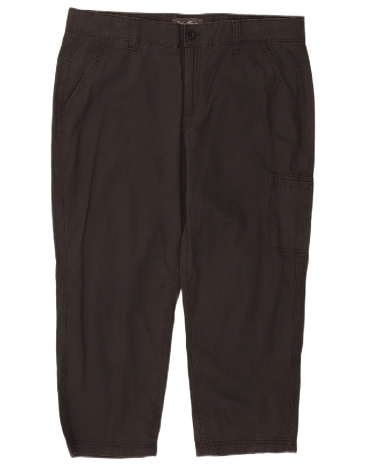 EDDIE BAUER Ženske ravne Cargo kapri hlače US 14 XL W36 L23 sive