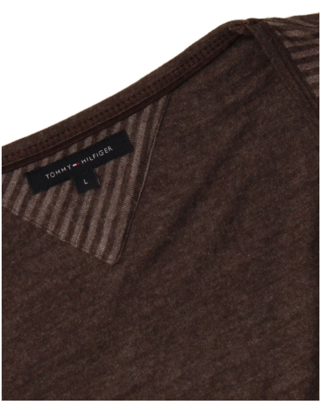 TOMMY HILFIGER Ženska majica s 3/4 rukavima UK 14 na velike smeđe pruge