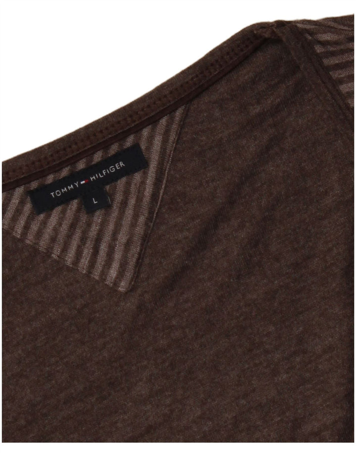 TOMMY HILFIGER Ženska majica s 3/4 rukavima UK 14 na velike smeđe pruge