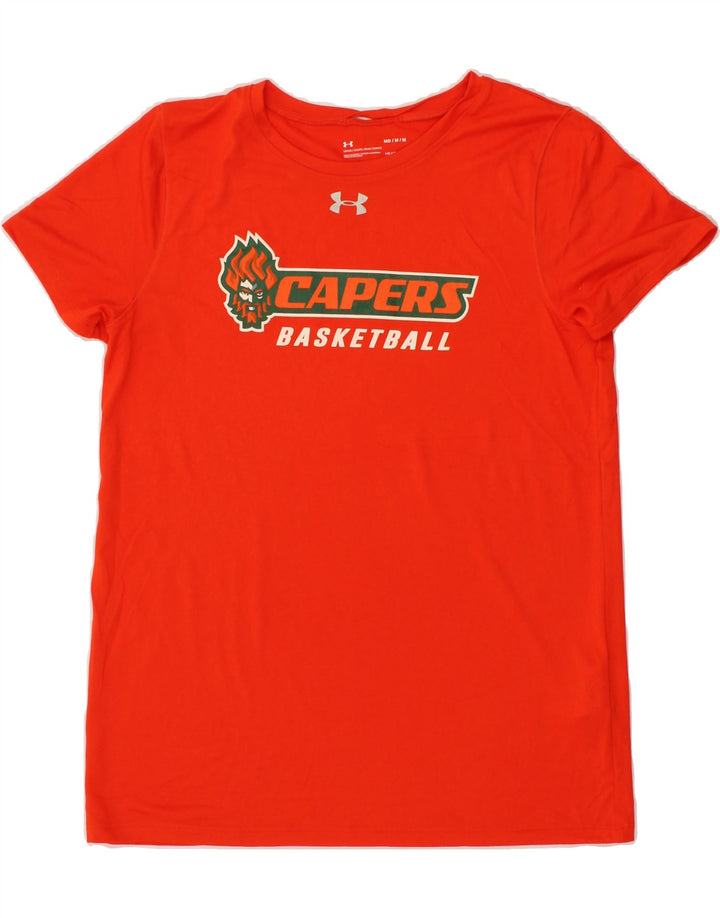UNDER ARMOUR Mens Basketball Graphic T-Shirt Top Medium Red Polyester Vintage Under Armour and Second-Hand Under Armour from Messina Hembry 