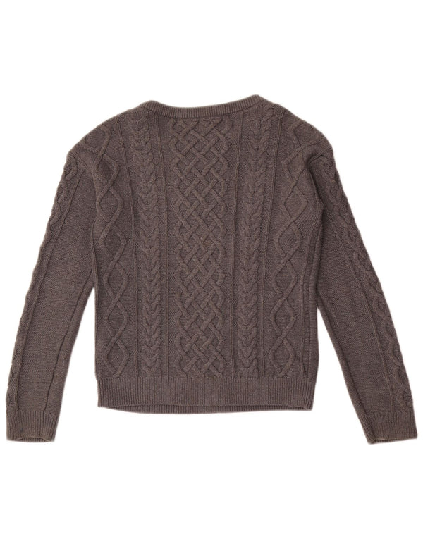 Gap pulover s brodskim izrezom za djevojčice 11-12 godina XL sivi pamuk