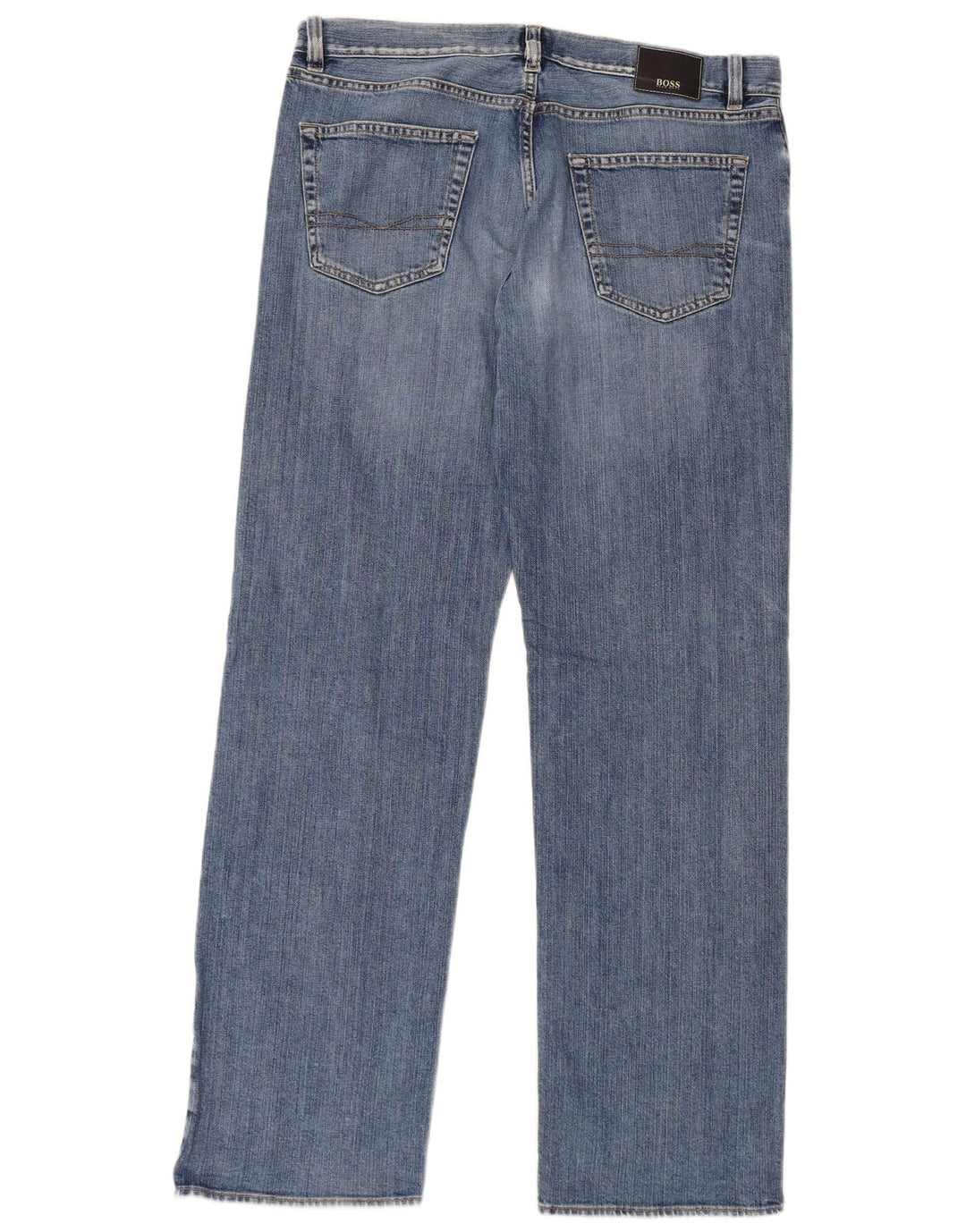 HUGO BOSS Muške Texas Straight Jeans W36 L34 Plavi pamuk