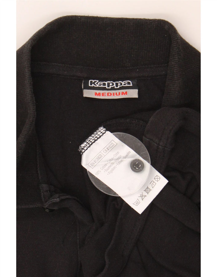 KAPPA Mens Polo Shirt Medium Black Cotton Vintage Kappa and Second-Hand Kappa from Messina Hembry 