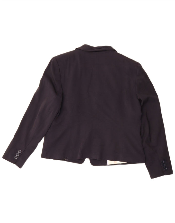 Marks & Spencer ženska jakna sako s 1 gumbom UK 18 XL tamnoplavi poliester