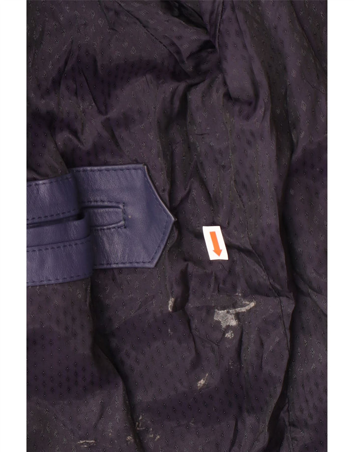 Vintage ženska bomber kožna jakna UK 14 srednje tamnoplava