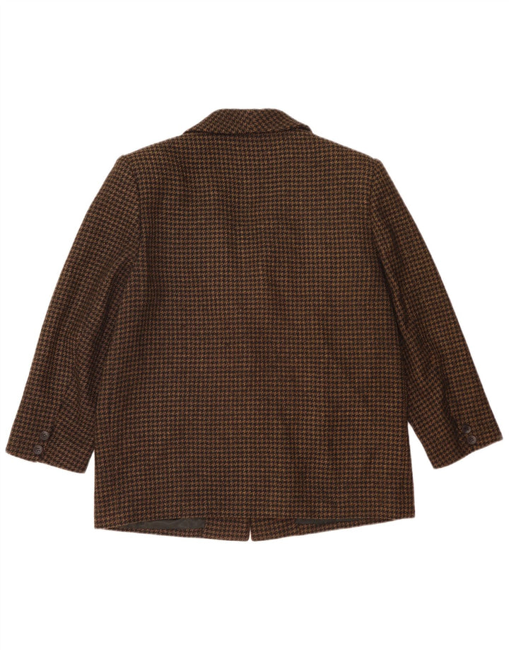 Vintage ženska široka jakna sa 2 gumba IT 48 XL crna houndstooth