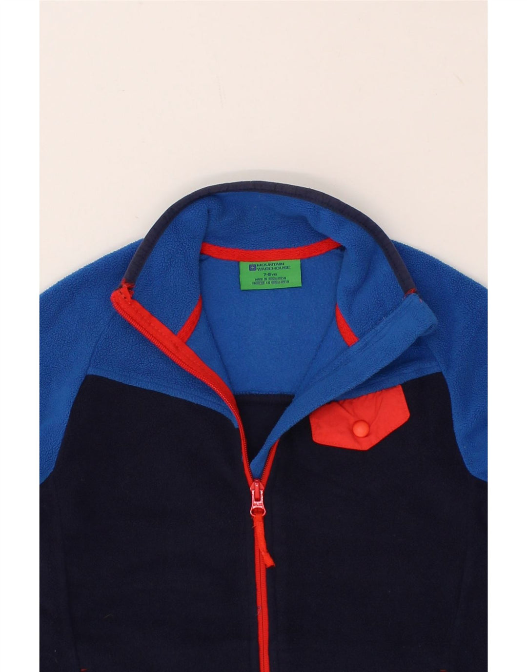 MOUNTAIN WAREHOUSE Boys Fleece Jacket 7-8 Years Black Colourblock Vintage Mountain Warehouse and Second-Hand Mountain Warehouse from Messina Hembry 