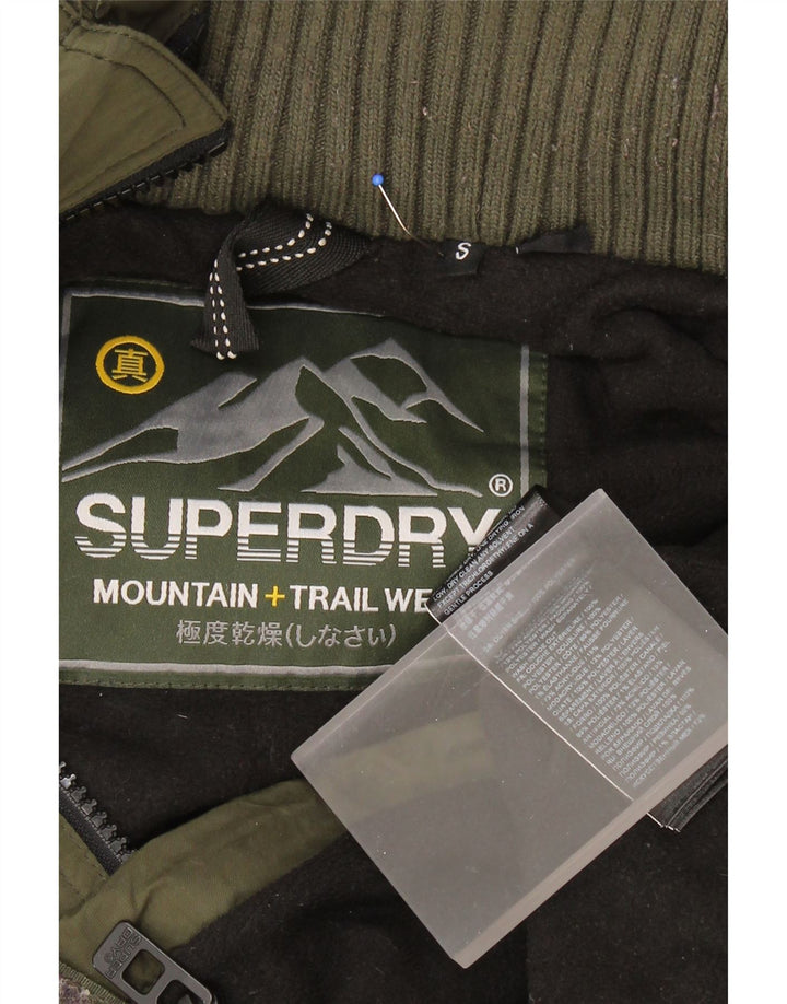 SUPERDRY muška jakna vjetrovka s kapuljačom UK 36 mali kaki poliester