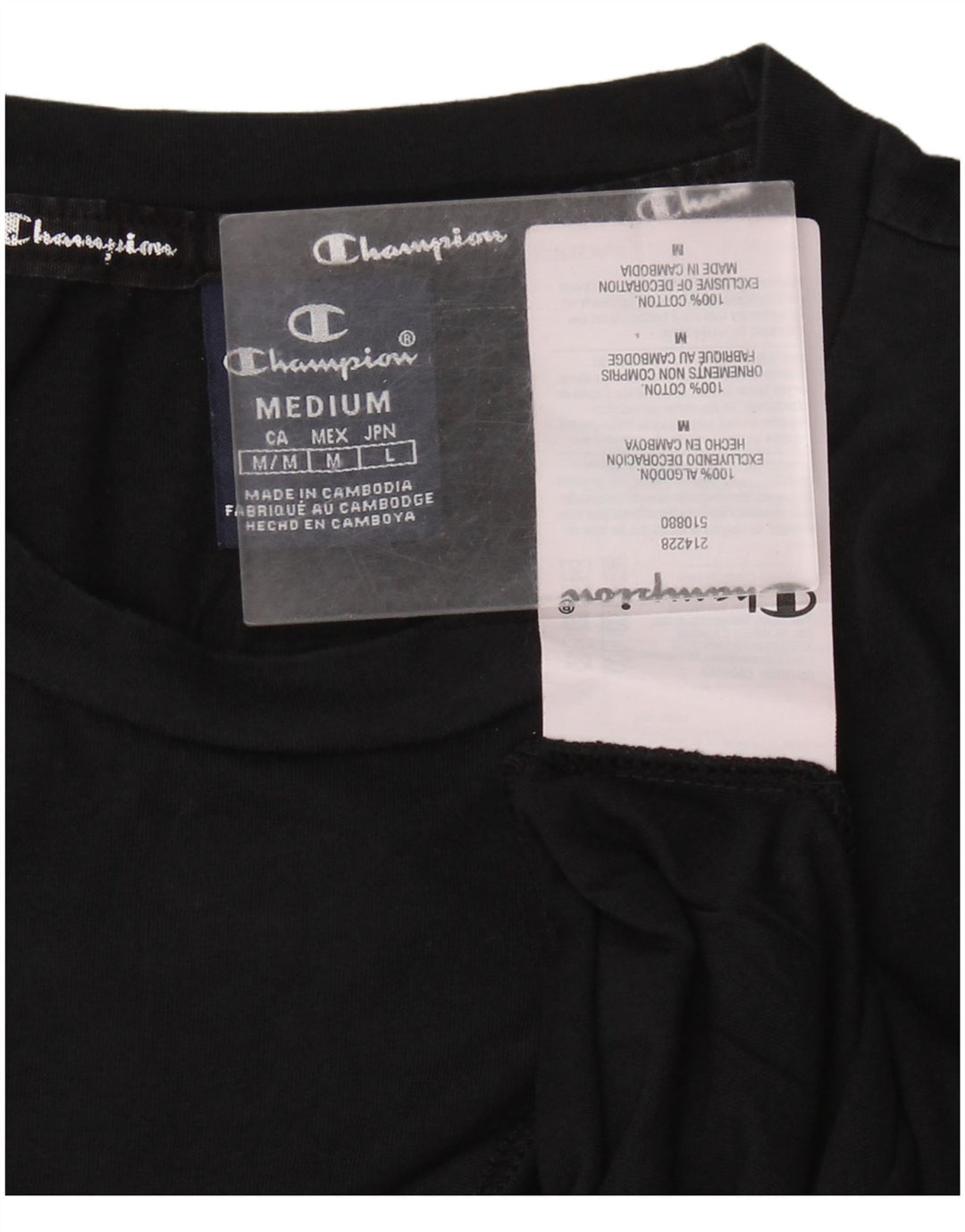 Champion Muška majica kratkih rukava srednje veličine, crni pamuk