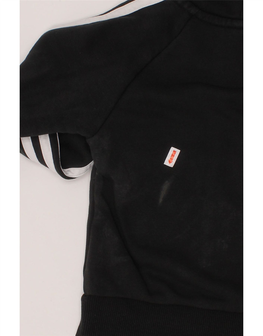 ADIDAS pulover s kapuljačom na patentni zatvarač za dječake 4-5 godina, crni pamuk