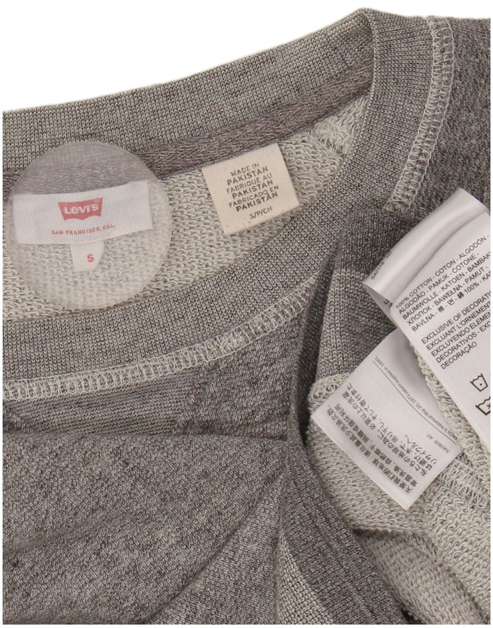 Levi's veliki ženski džemper s kratkim rukavima UK 10 Mali sivi flekasti pamuk