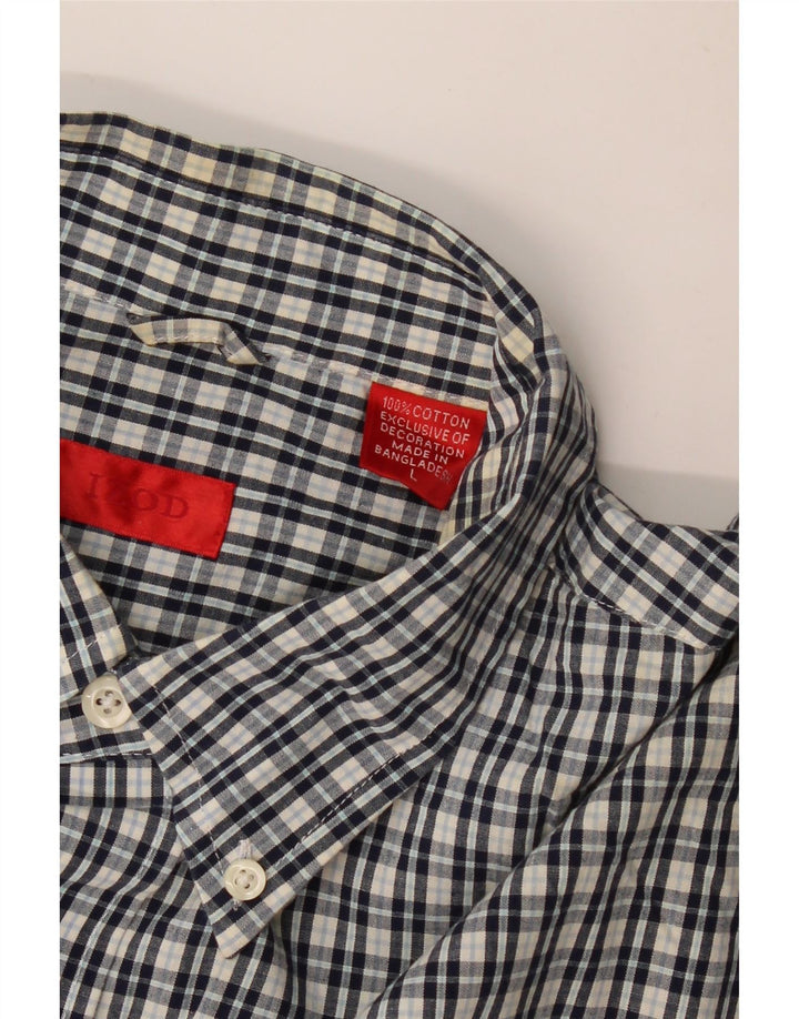 IZOD Muška košulja kratkih rukava Veliki tamnoplavi karirani pamuk