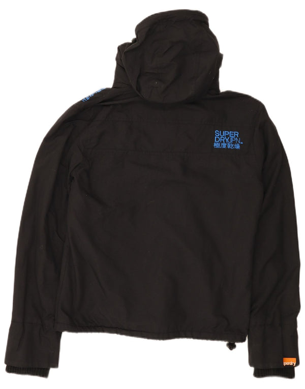Superdry ženska vjetrovka s kapuljačom UK 14 Srednje crni najlon