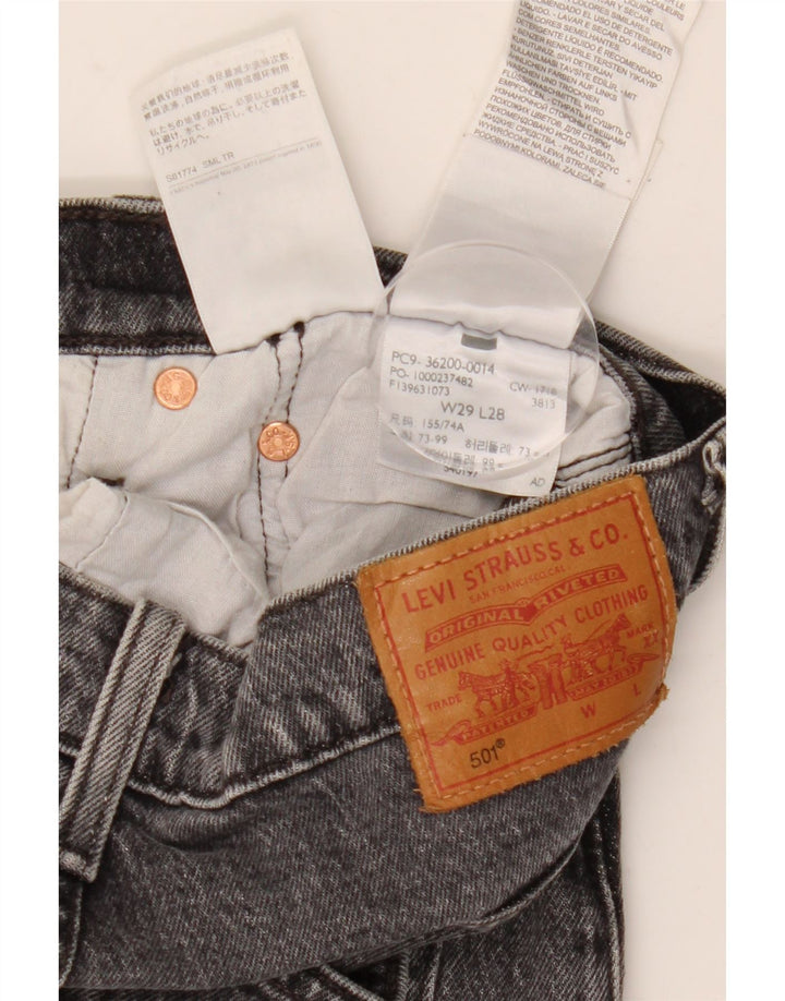 Levi's ženske 501 ravne traperice W29 L28 sivi pamuk