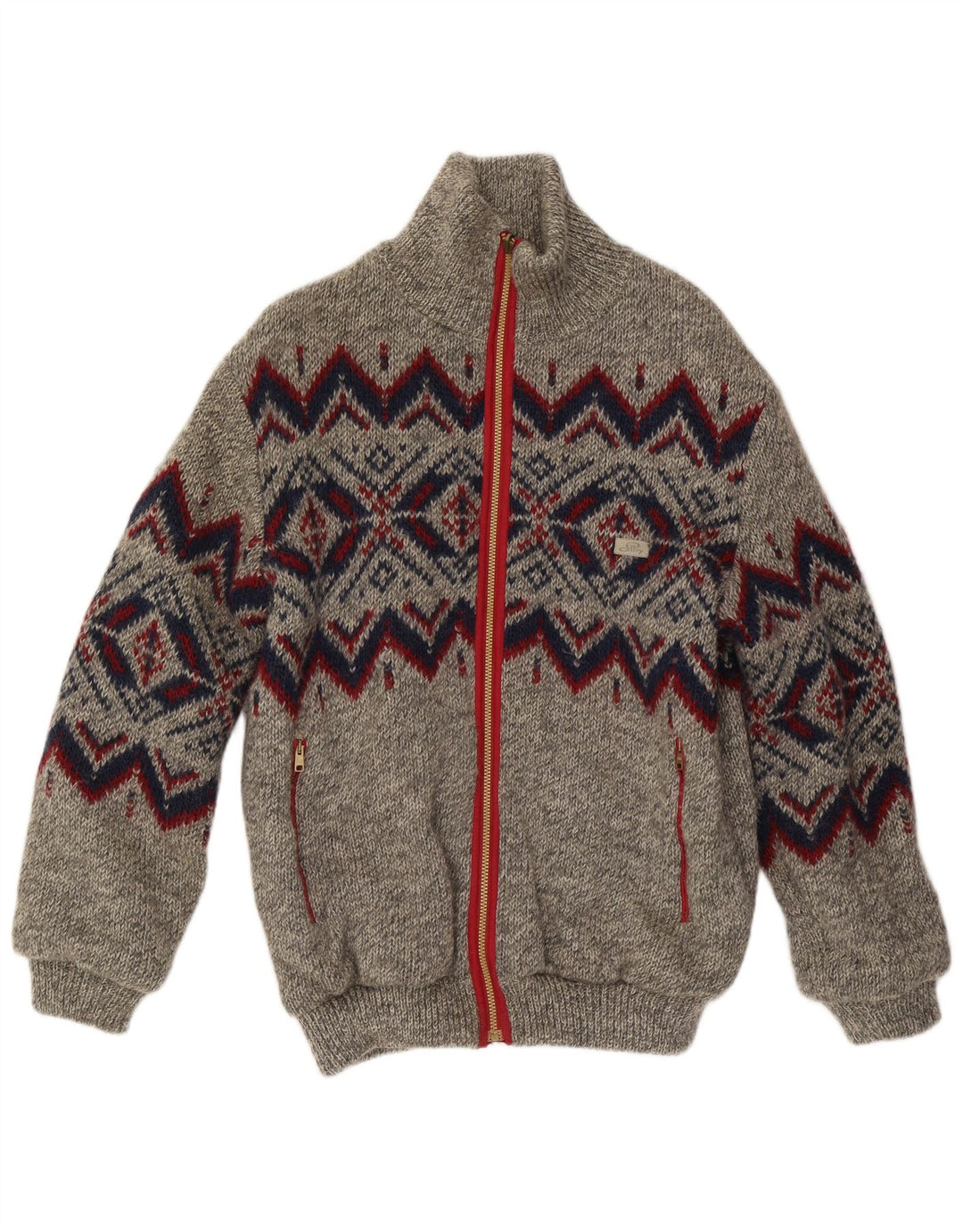 Silvy muška pletena jakna na dvije strane UK 40 Large Grey Geometric