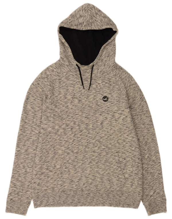 Hollister Mens Hoodie Jumper XL Grey Flecked Cotton