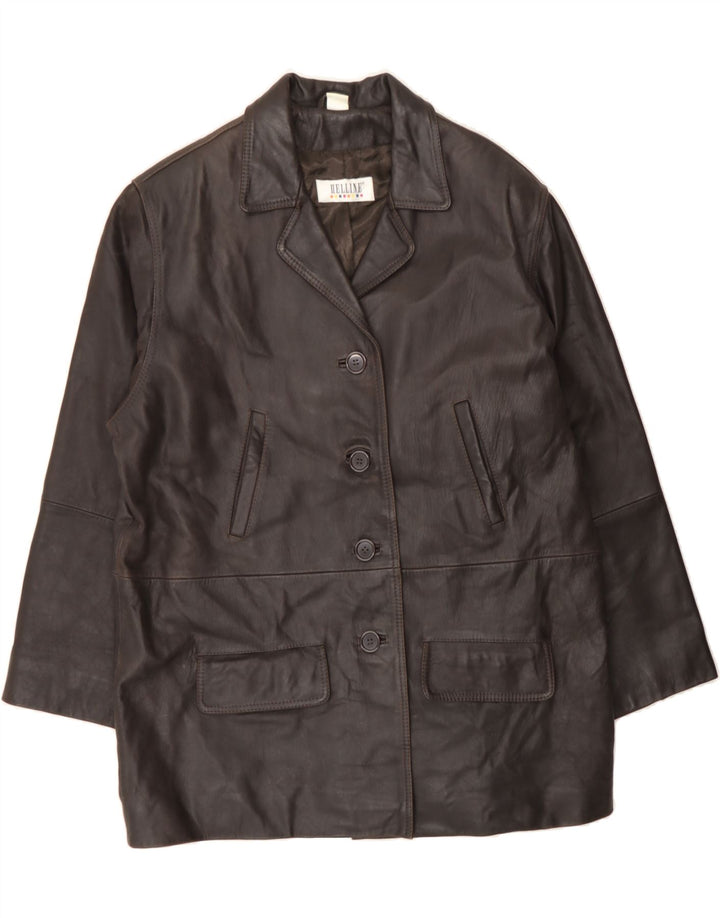 HELLINE Womens Leather Coat UK 18 XL Brown Leather Vintage HELLINE and Second-Hand HELLINE from Messina Hembry 