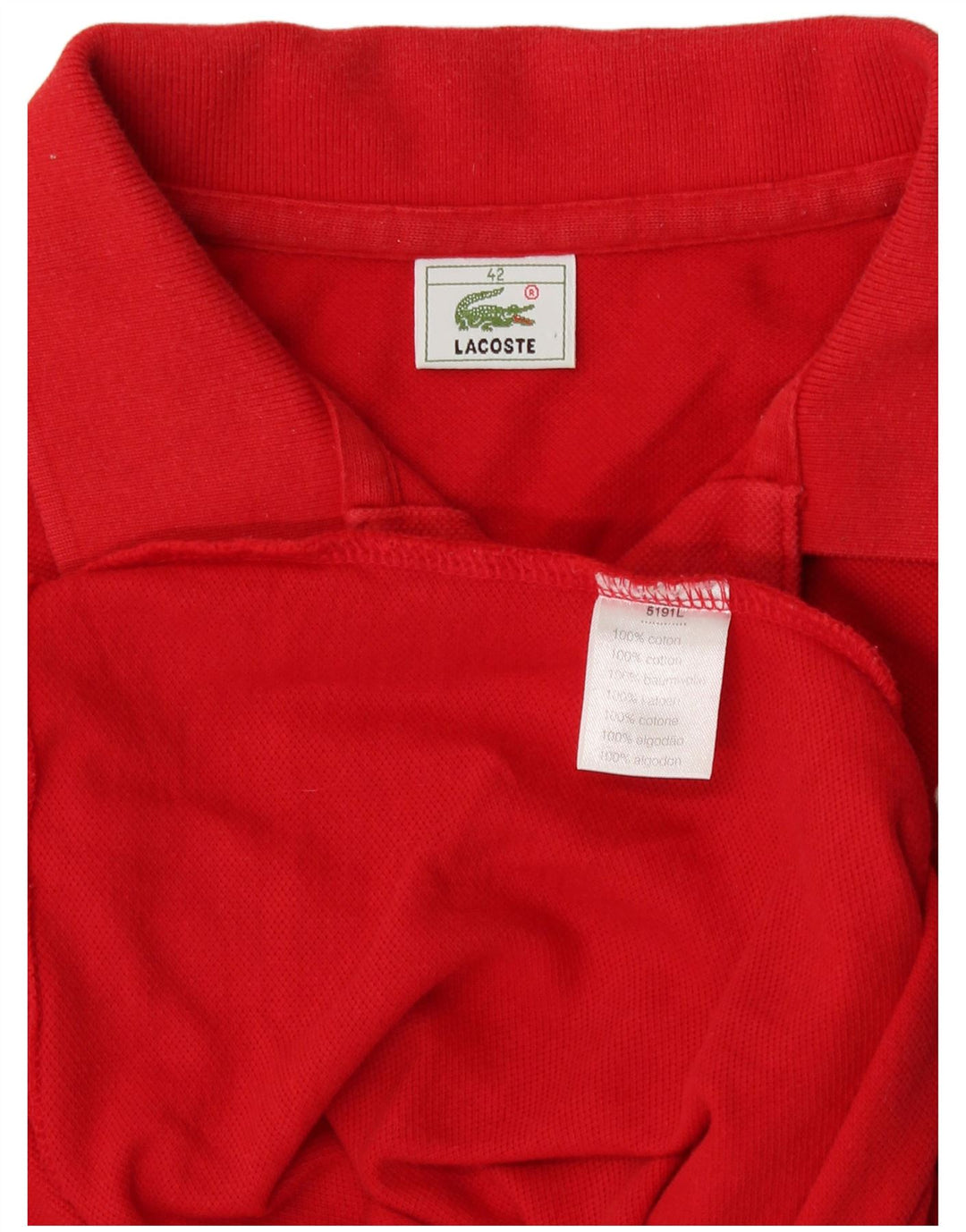 Lacoste ženska polo majica bez rukava, velika crvena pamuk, veličina 42