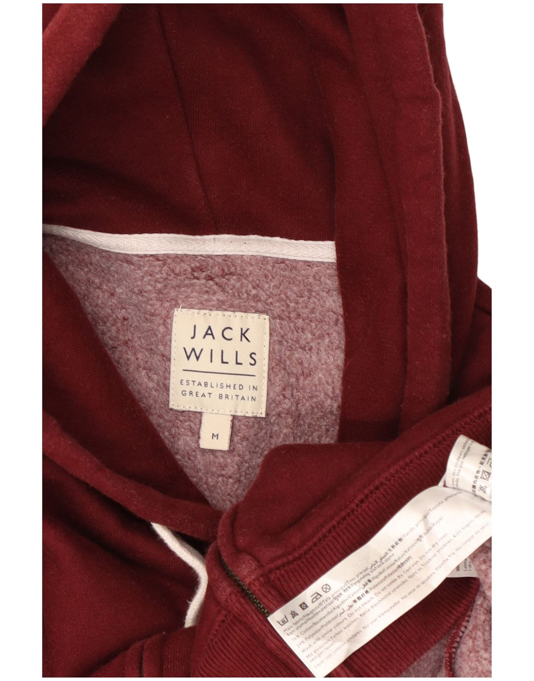 JACK WILLS Muški pulover s kapuljačom na patentni zatvarač, srednje kestenjasti pamuk