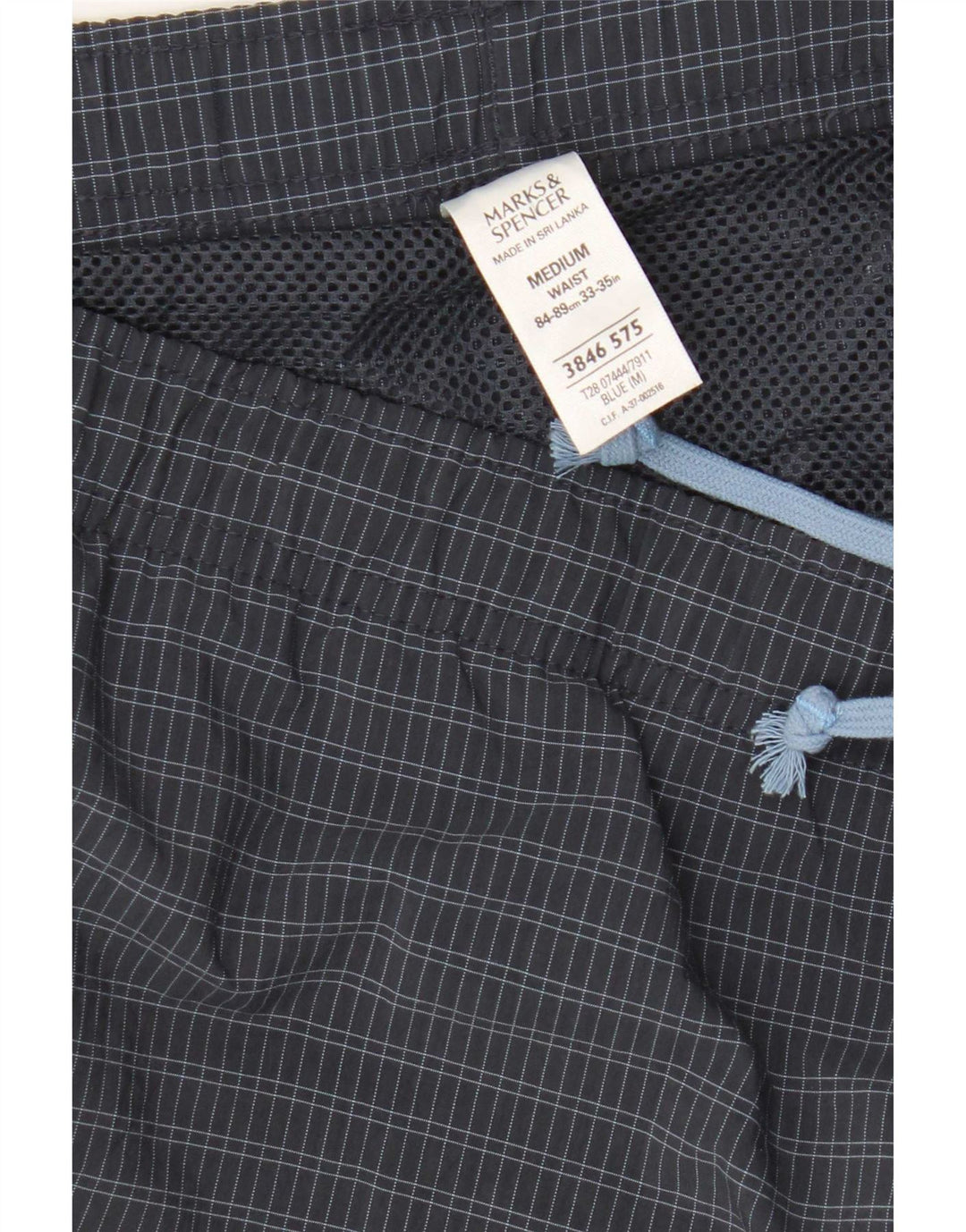Marks & Spencer muške kratke hlače za kupanje Blue Harbor, velika tamnoplava karirana boja