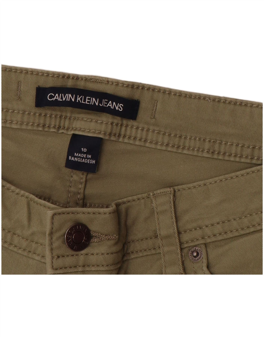 CALVIN KLEIN Ženske sužene ležerne hlače US 10 Large W30 L27 Zelene
