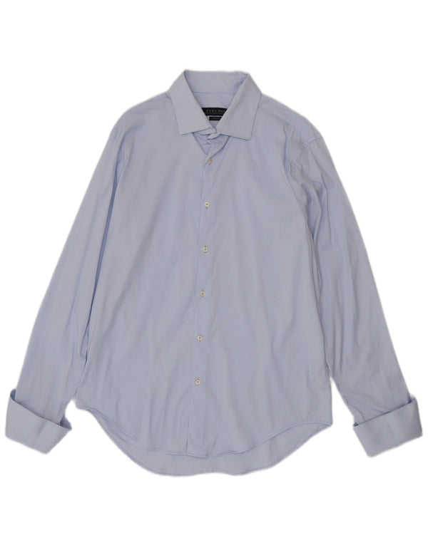 Zara Mens Slim Fit Formal Shirt XL Blue Cotton