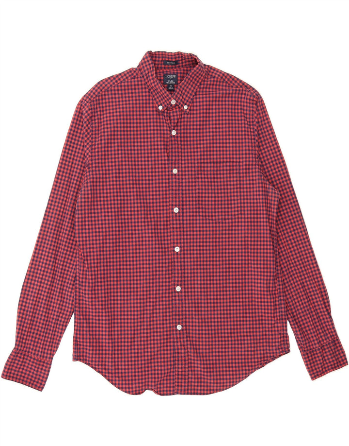 J. CREW Mens Classic Fit Shirt Medium Red Gingham Cotton Vintage J. Crew and Second-Hand J. Crew from Messina Hembry 
