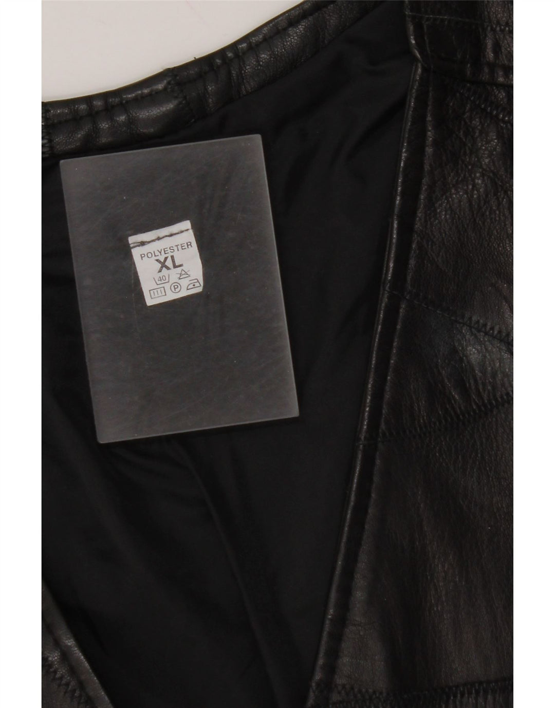 VINTAGE muški kožni prsluk XL crni